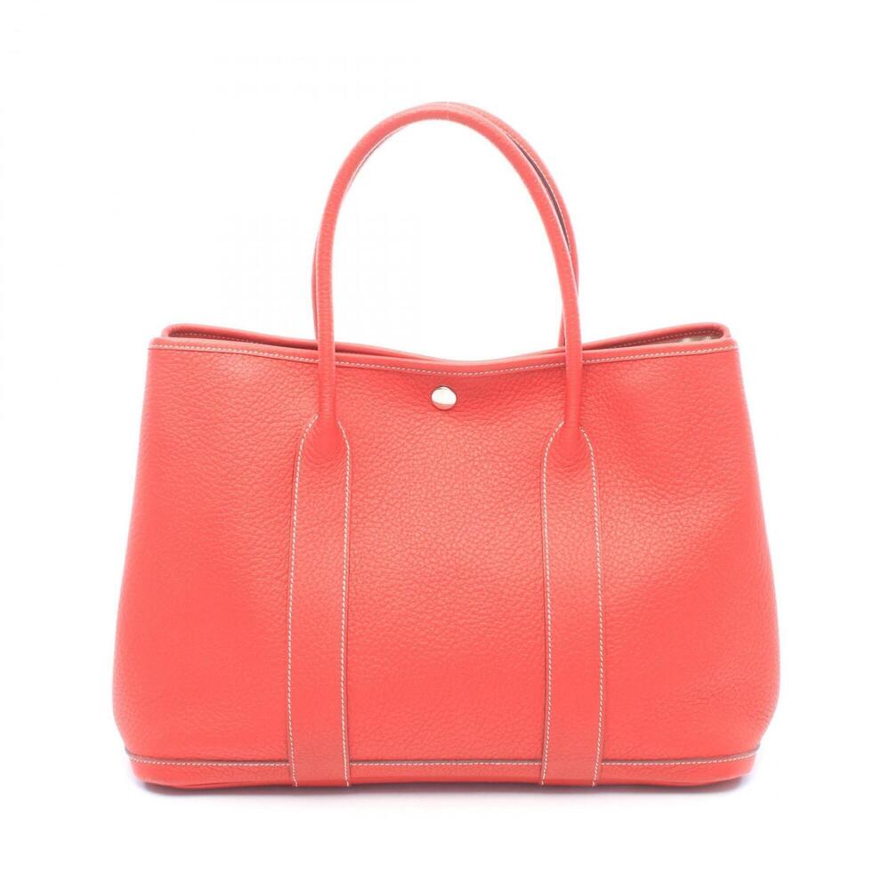 Hermes Garden Party PM Rouge Casaque Tote Bag Handbag Country Style Women's Red